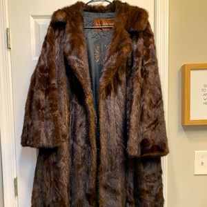 Full Length Brown Mink Fur Coat